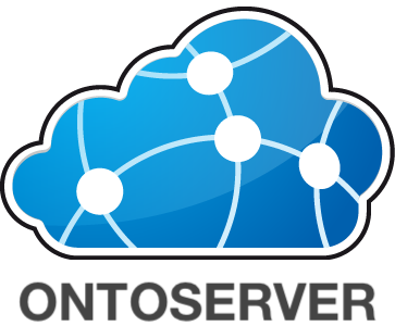 Ontoserver image which is blue and cloud shaped with connective dots inside the cloud 